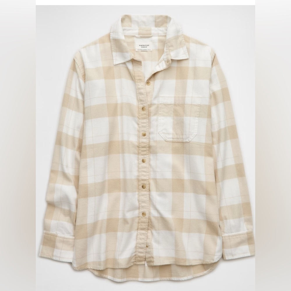 Oversize plaid button up shirt